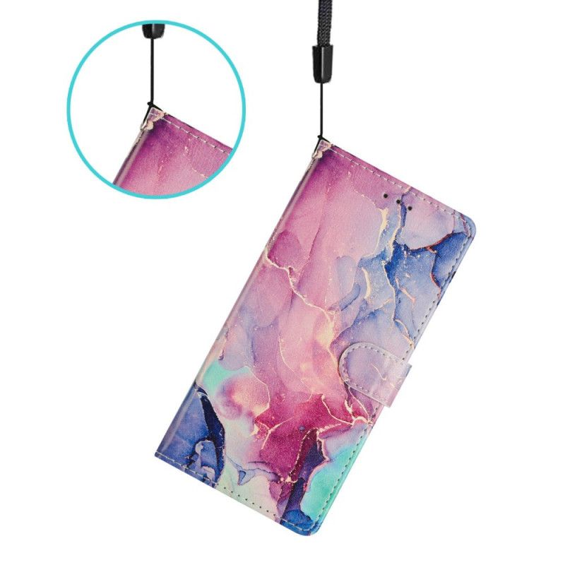 Flip Cover Google Pixel 10a Lyserød Og Grøn Marmor