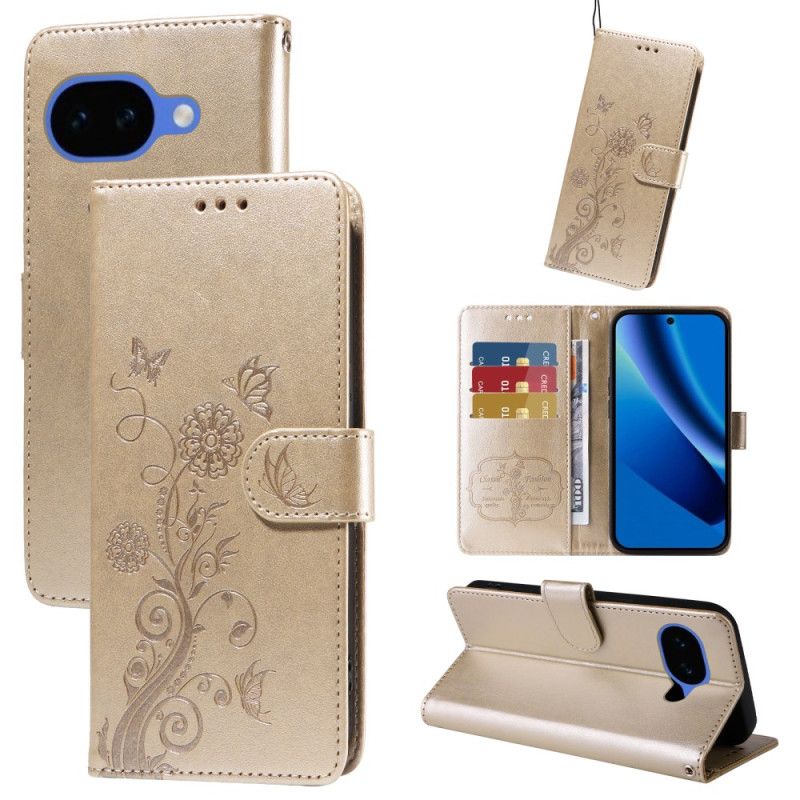 Flip Cover Til Google Pixel 10a Blomstersommerfugl