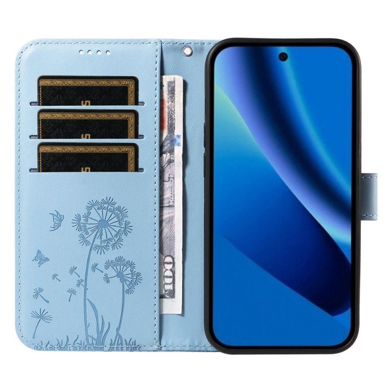 Læder Cover Google Pixel 10a Mælkebøttemønster