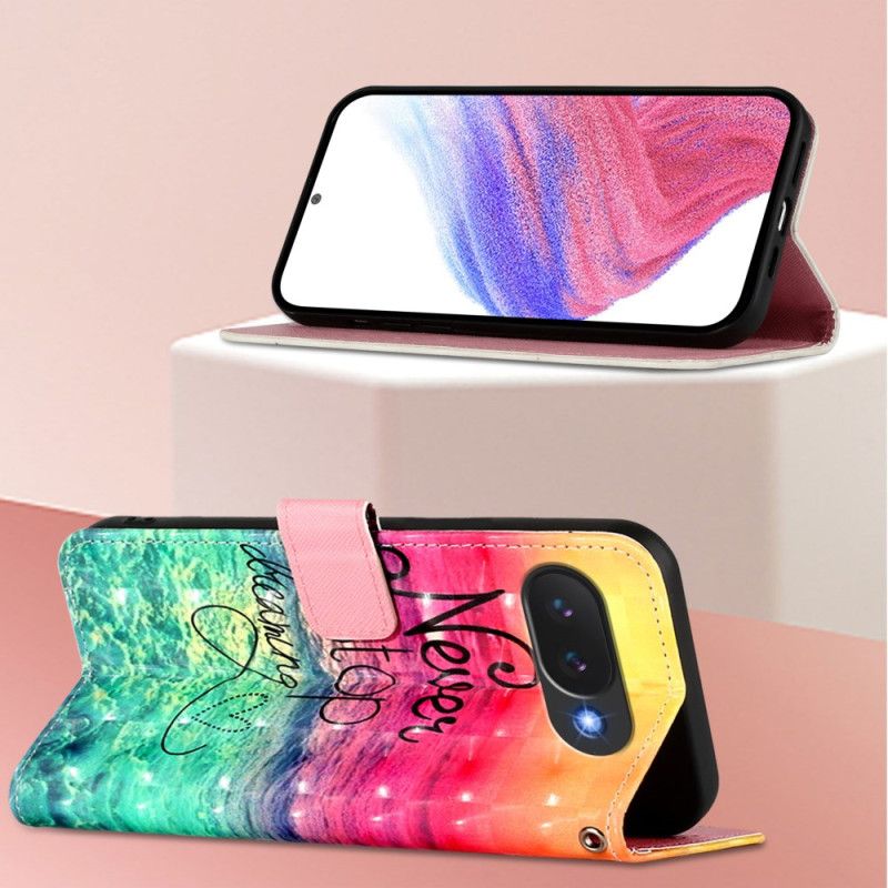 Læder Cover Google Pixel 10a Telefon Etui Hold Aldrig Op Med At Drømme