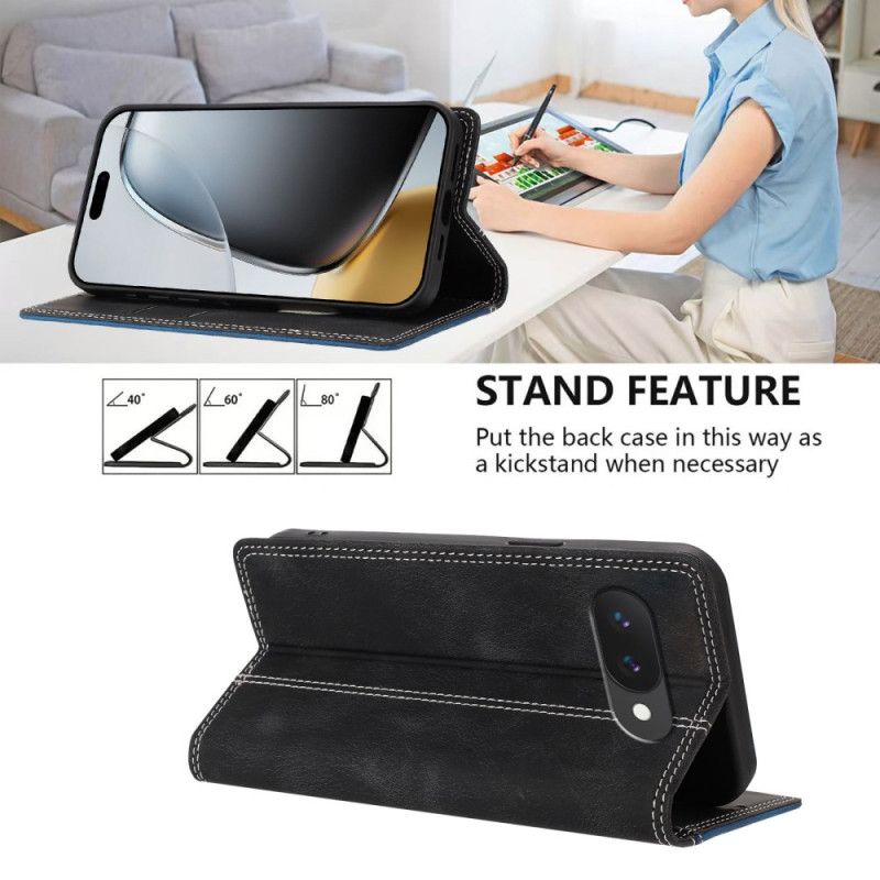 Læder Cover Google Pixel 10a Telefon Etui Tofarvet Rfid-blokering