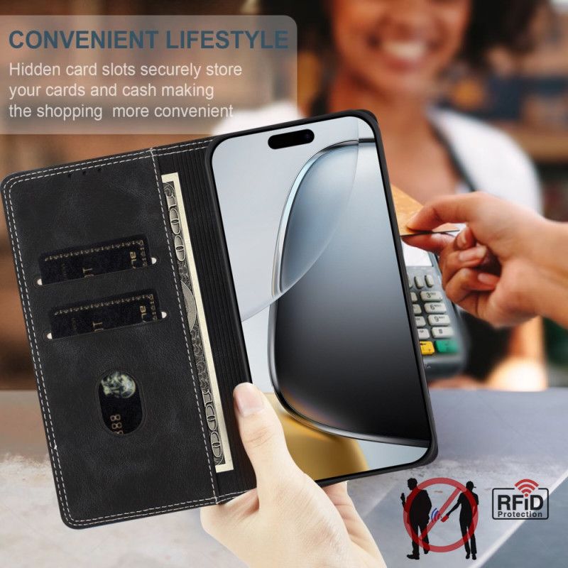 Læder Cover Google Pixel 10a Telefon Etui Tofarvet Rfid-blokering