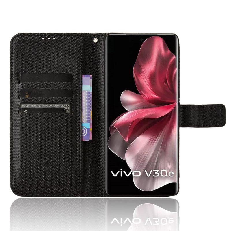 Læder Cover Vivo V40 Lite 5g Telefon Etui Diamanttekstur