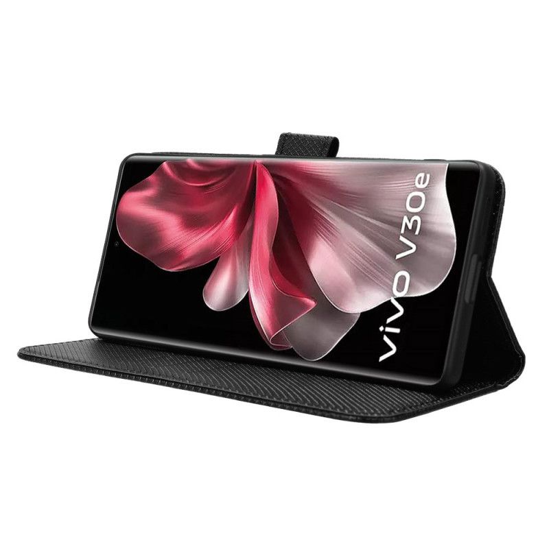 Læder Cover Vivo V40 Lite 5g Telefon Etui Diamanttekstur