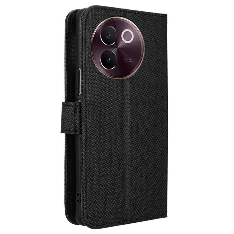Læder Cover Vivo V40 Lite 5g Telefon Etui Diamanttekstur