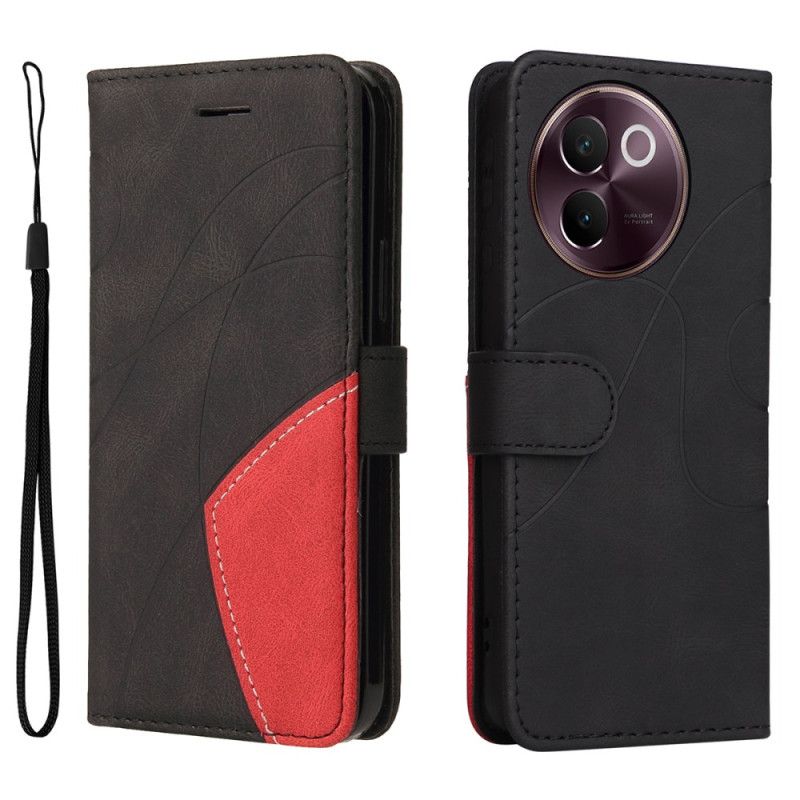 Læder Cover Vivo V40 Lite 5g Tofarvet Krusning