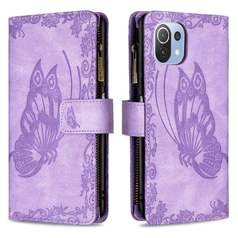 Flip Cover Xiaomi Mi 11 Lite 5G NE / Mi 11 Lite / Mi 11 Lite 5G Punge Etui Flyvende Sommerfugl