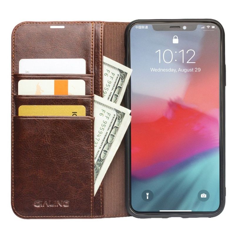 Flip Cover iPhone 11 Pro Max Anti-fald Ægte Læder