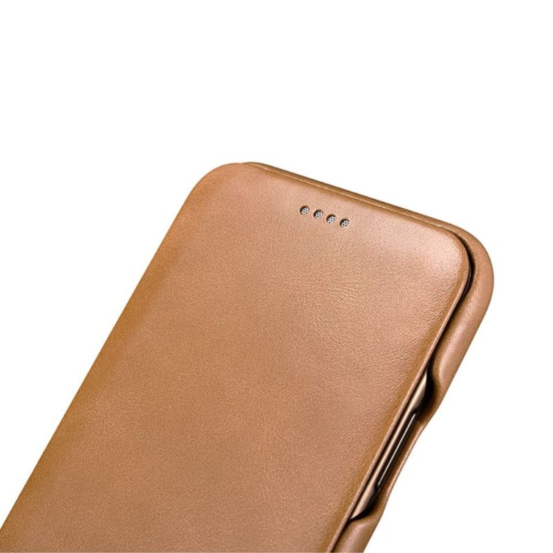 Flip Cover iPhone 11 Pro Max Anti-fald Icarer Ægte Læder