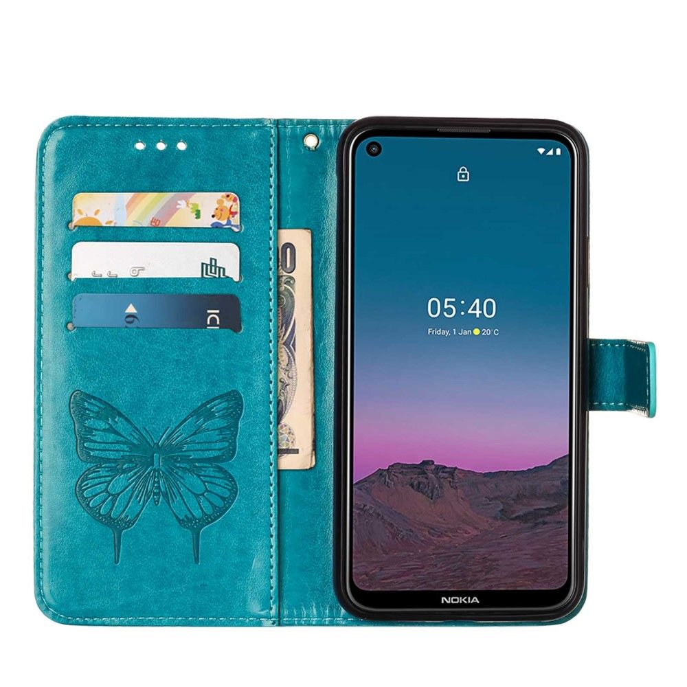 Flip Cover Nokia 3.4 / Nokia 5.4 Sommerfugleblomst Kortholder