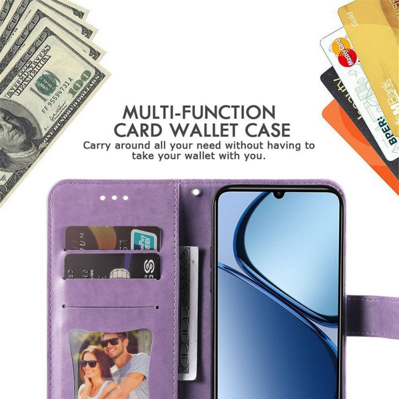 Læder Cover Realme C63 Telefon Etui Mandala-print