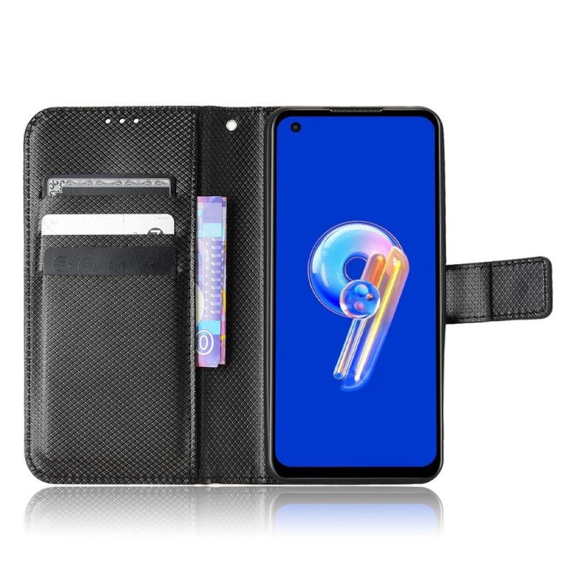 Flip Cover Asus Zenfone 10 Diamanttekstureret Lanyard