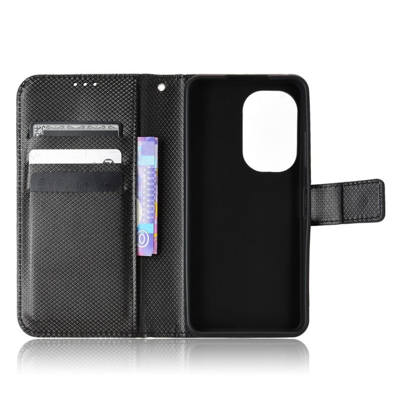 Flip Cover Asus Zenfone 10 Diamanttekstureret Lanyard