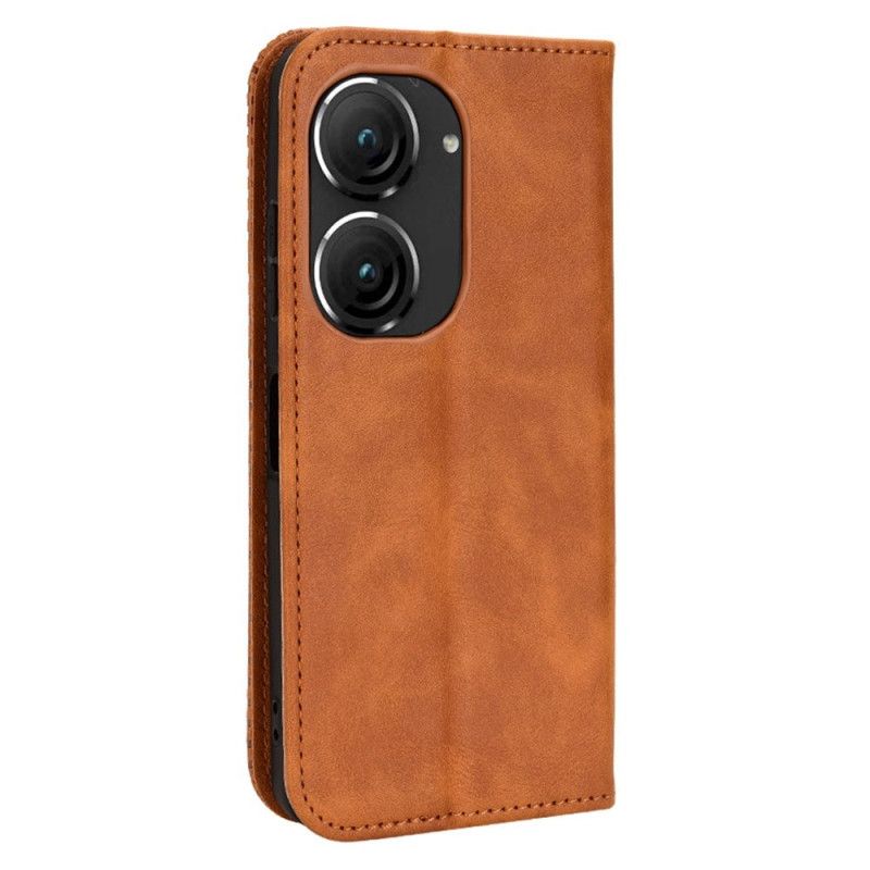 Læder Cover Asus Zenfone 10 Telefon Etui Vintage Frieze