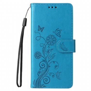 Læder Cover Huawei Nova 13 Pro Blomstermønster