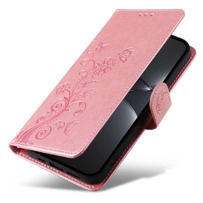 Læder Cover Huawei Nova 13 Pro Blomstermønster