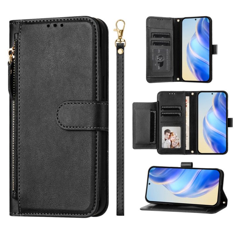 Læder Cover Huawei Nova 13 Pro Pung Med Lynlås