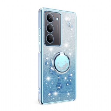 Cover Realme 14x 5g Telefon Etui Kadem Blomster Og Rhinsten Ringholder