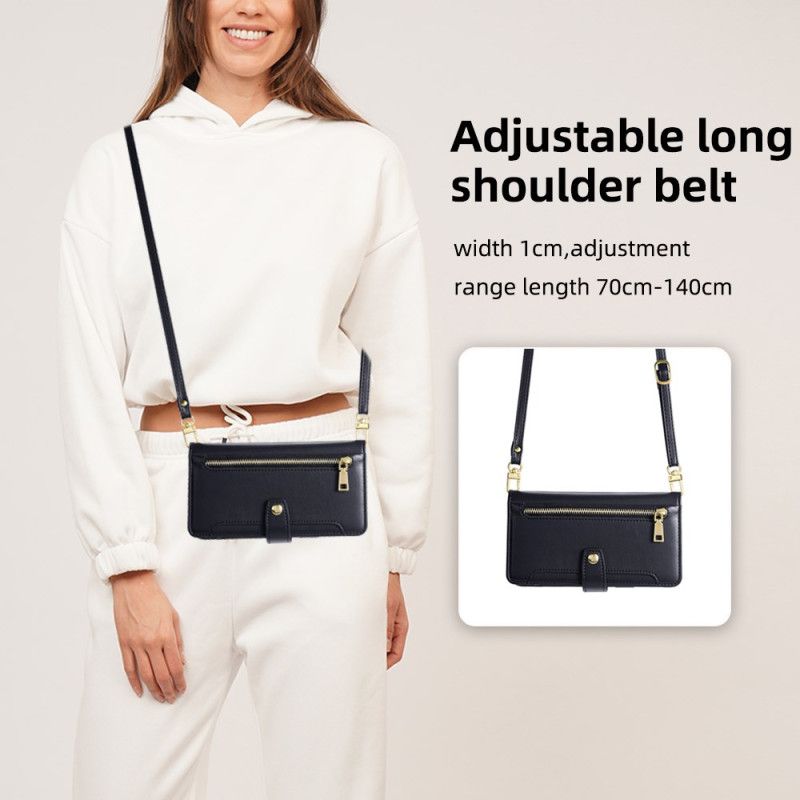 Flip Cover Realme 14x 5g Pung Med Lynlås Og To Remme