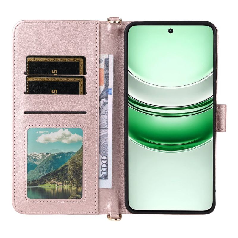 Flip Cover Realme 14x 5g Quiltet Med Rem Og Skulderrem