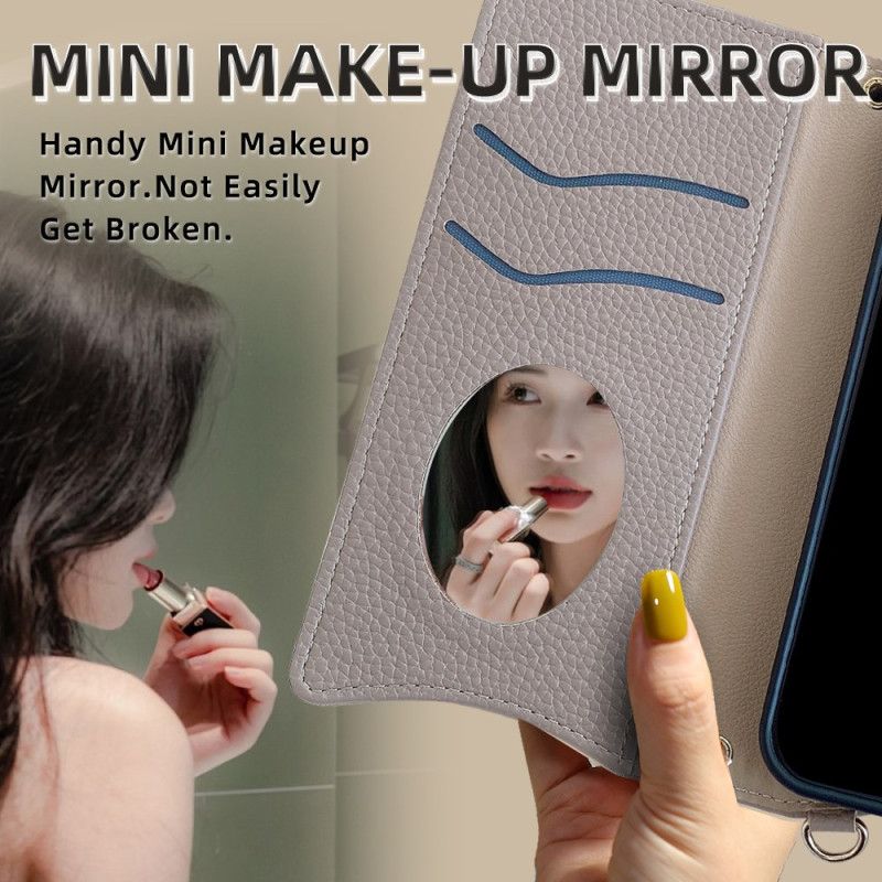 Flip Cover Realme 14x 5g Tofarvet Pung Med Kæde