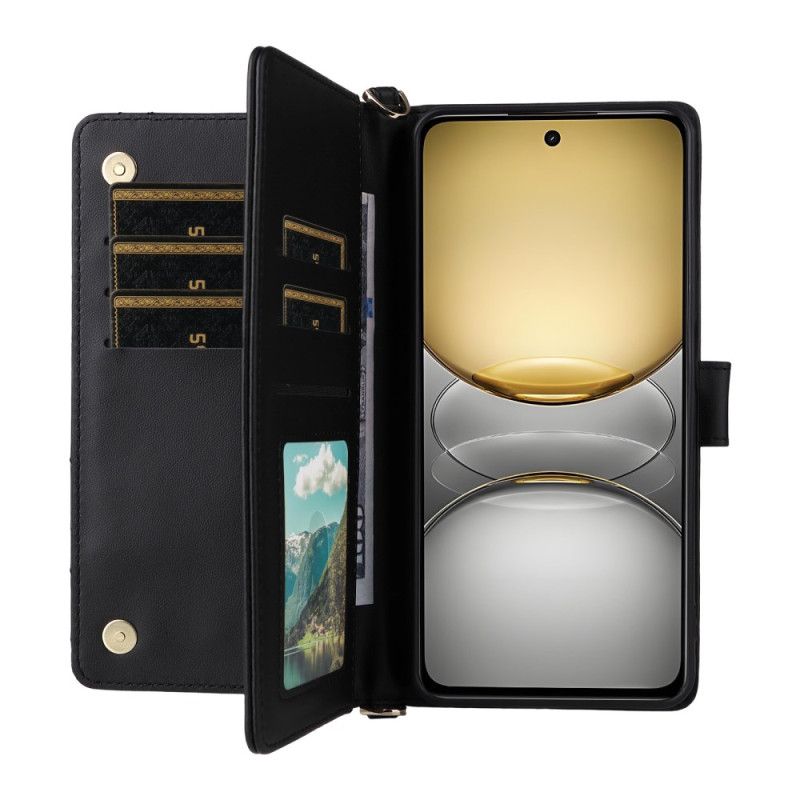 Læder Cover Realme 14x 5g Premium Design Med Rem Og Skulderrem