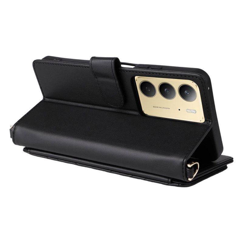 Læder Cover Realme 14x 5g Premium Design Med Rem Og Skulderrem