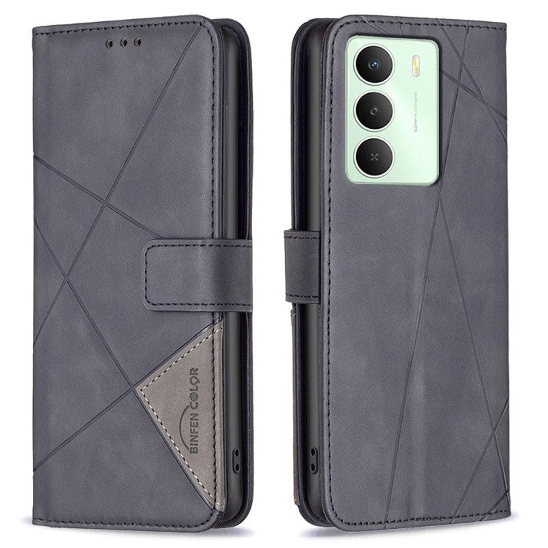 Læder Cover Realme 14x 5g Telefon Etui Geometrisk Mønster Binfen Color