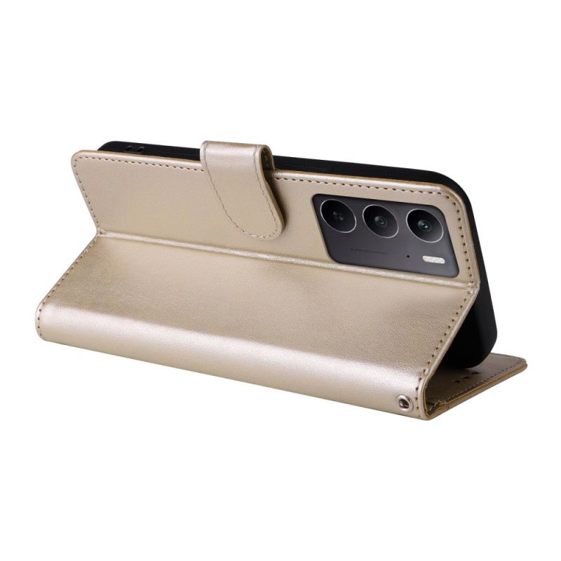 Læder Cover Realme 14x 5g Telefon Etui Sommerfugle Og Blomster