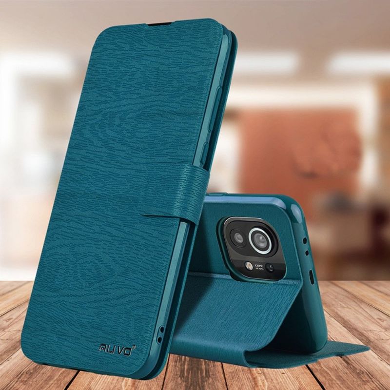 Flip Cover Xiaomi Mi 11 Alivo Barkeffekt I Imiteret Læder