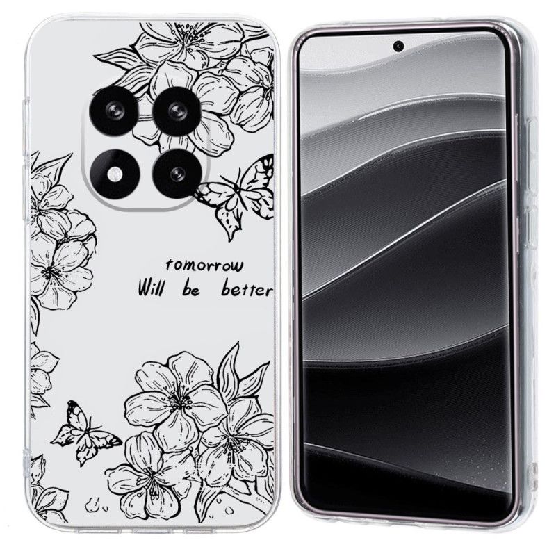 Cover Xiaomi Redmi Note 14 Pro Plus 5g Sommerfugle- Og Blomsterdesign