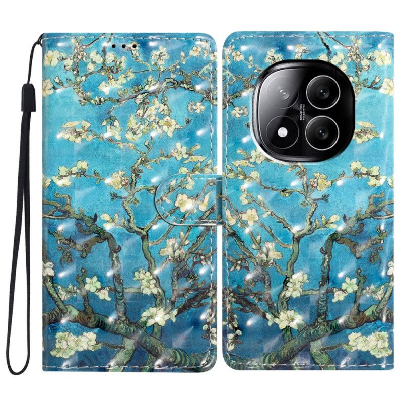Flip Cover Til Xiaomi Redmi Note 14 Pro Plus 5g 3d Blomstermønster