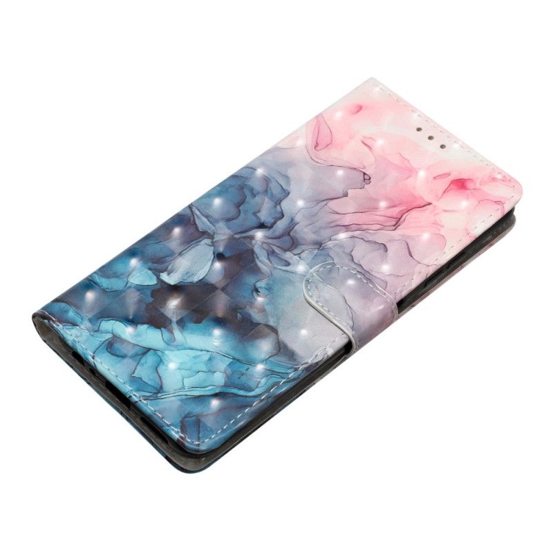 Flip Cover Xiaomi Redmi Note 14 Pro Plus 5g 3d Lyserød Og Blå Marmor