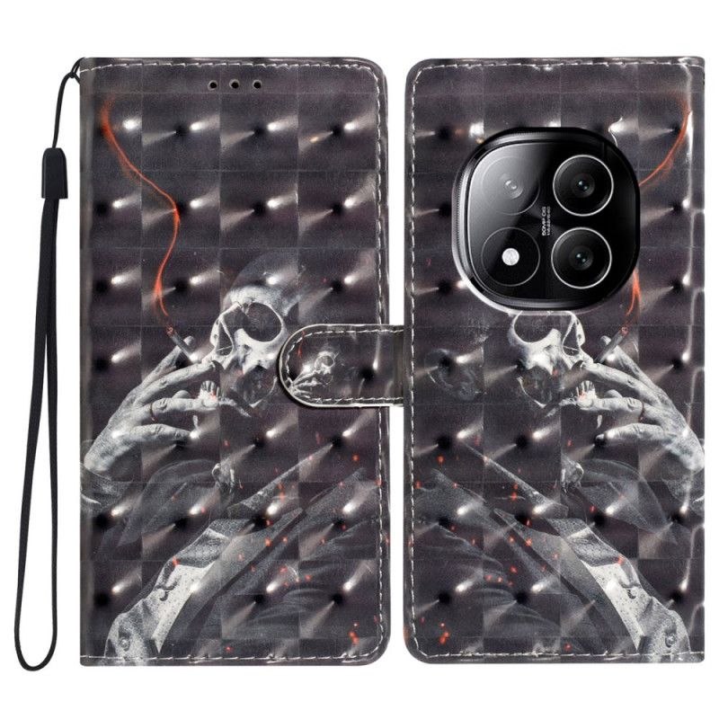 Flip Cover Xiaomi Redmi Note 14 Pro Plus 5g 3d Rygende Skelet