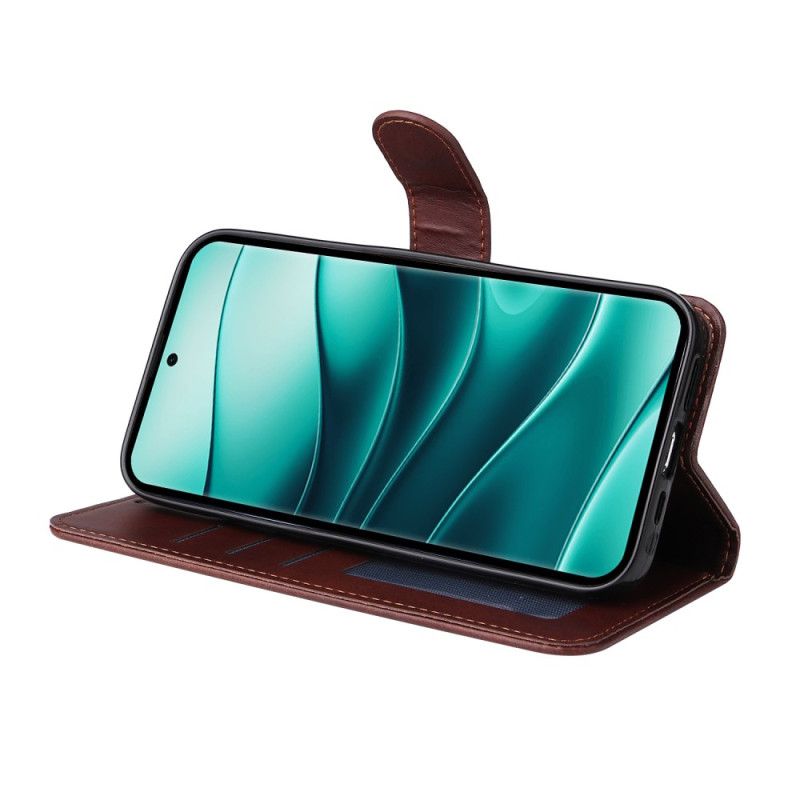 Flip Cover Xiaomi Redmi Note 14 Pro Plus 5g Ensfarvet Lædereffekt Med Rem