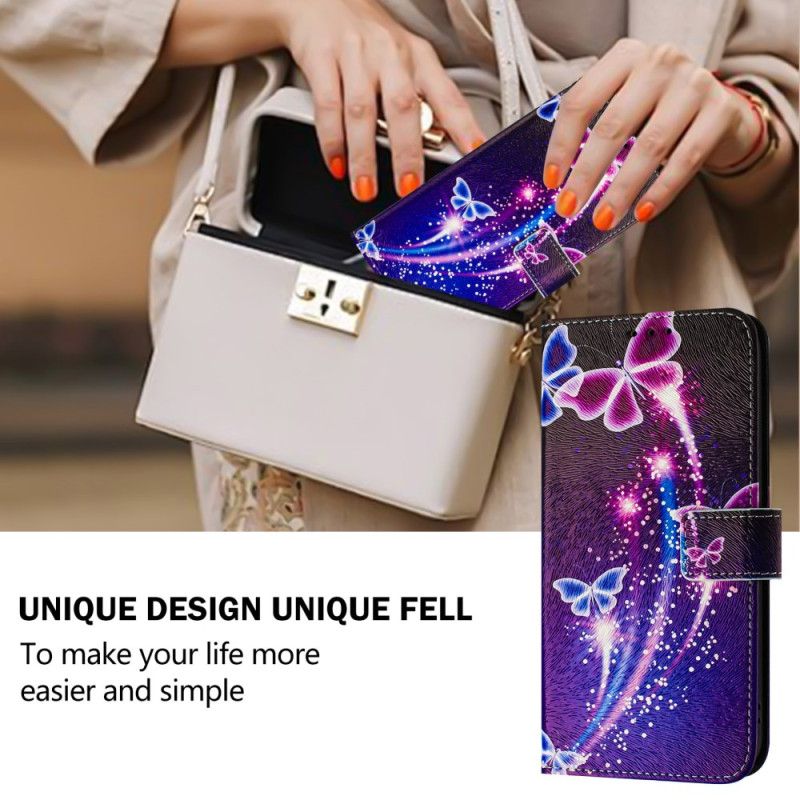 Flip Cover Xiaomi Redmi Note 14 Pro Plus 5g Festligt Sommerfuglemønster