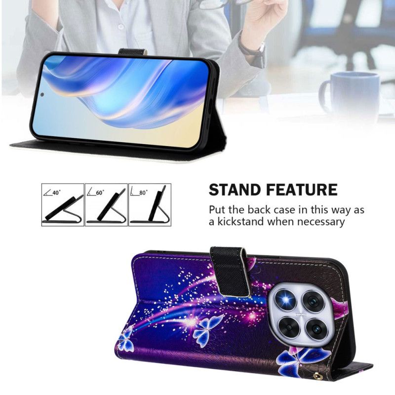 Flip Cover Xiaomi Redmi Note 14 Pro Plus 5g Festligt Sommerfuglemønster