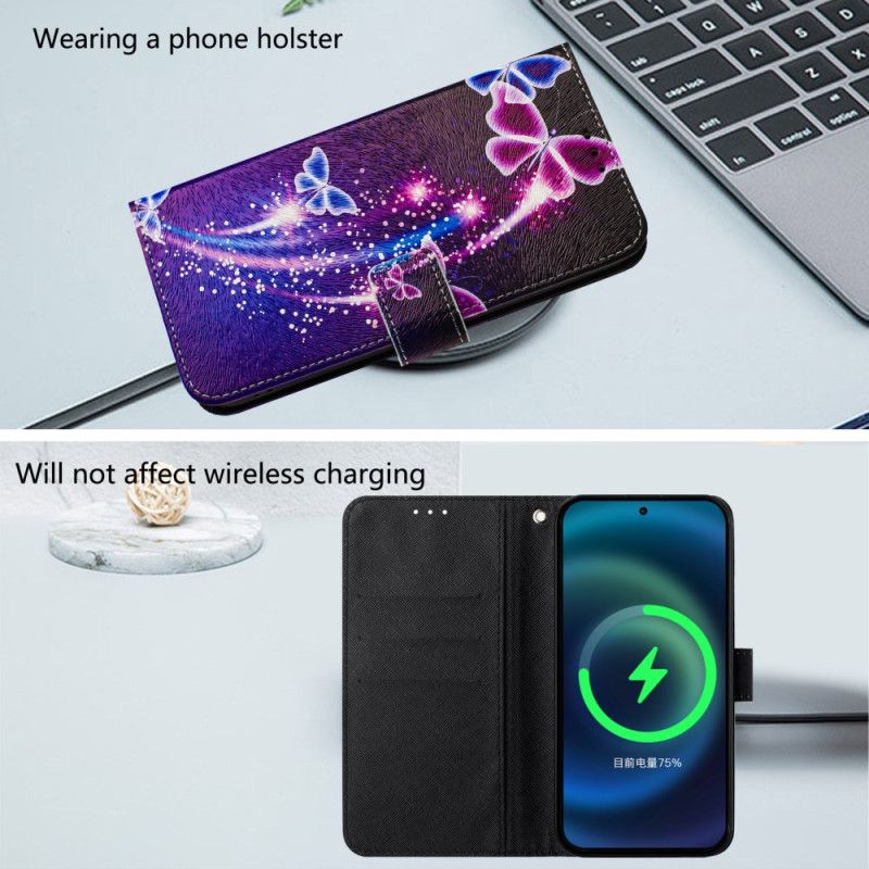 Flip Cover Xiaomi Redmi Note 14 Pro Plus 5g Festligt Sommerfuglemønster