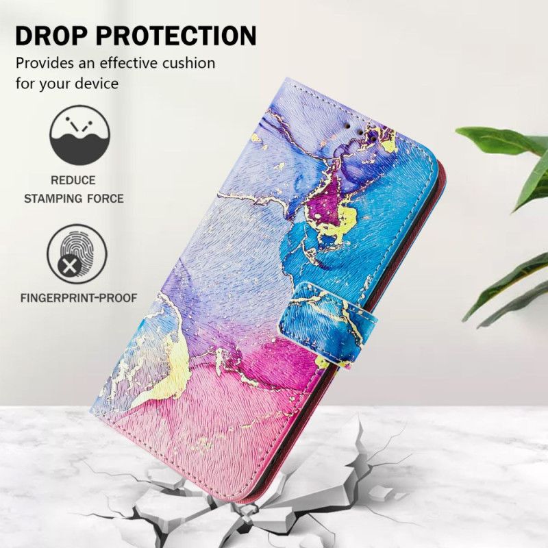 Flip Cover Xiaomi Redmi Note 14 Pro Plus 5g Flerfarvet Marmormønster