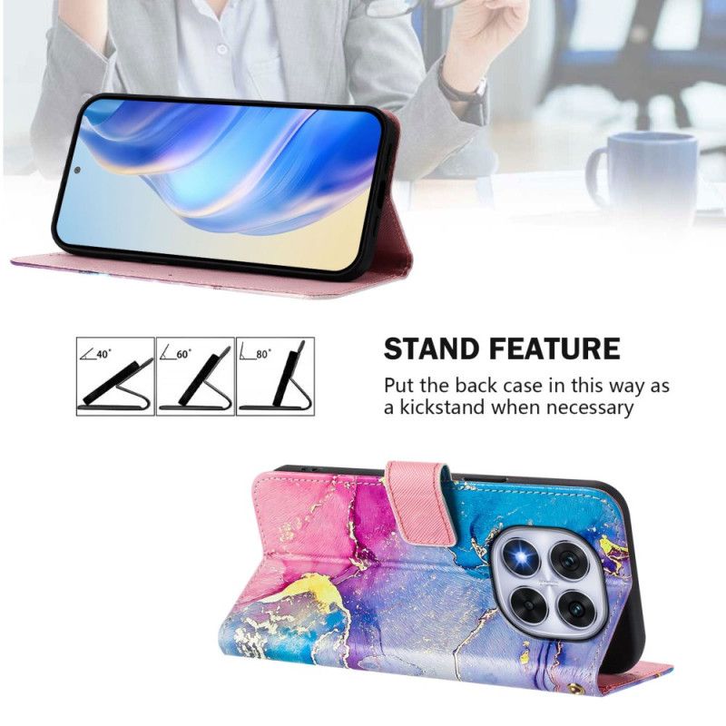 Flip Cover Xiaomi Redmi Note 14 Pro Plus 5g Flerfarvet Marmormønster