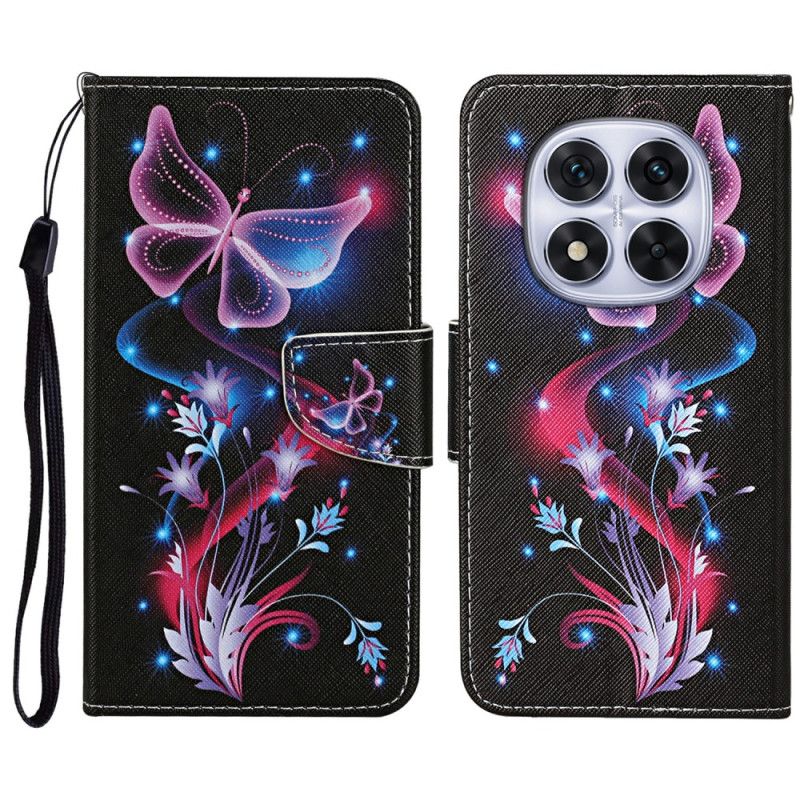 Flip Cover Xiaomi Redmi Note 14 Pro Plus 5g Glødende Sommerfugle