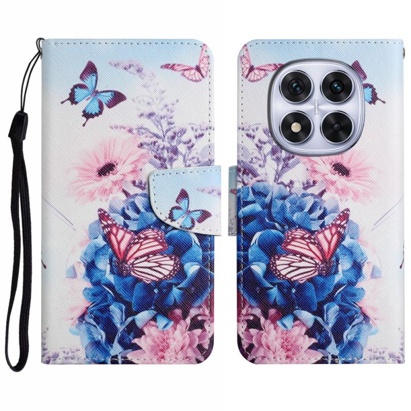 Flip Cover Xiaomi Redmi Note 14 Pro Plus 5g Lilla Sommerfugle