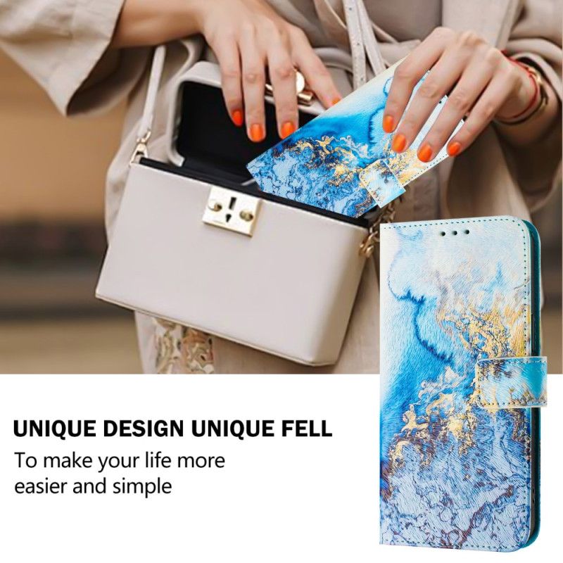 Flip Cover Xiaomi Redmi Note 14 Pro Plus 5g Oceanmarmormønster