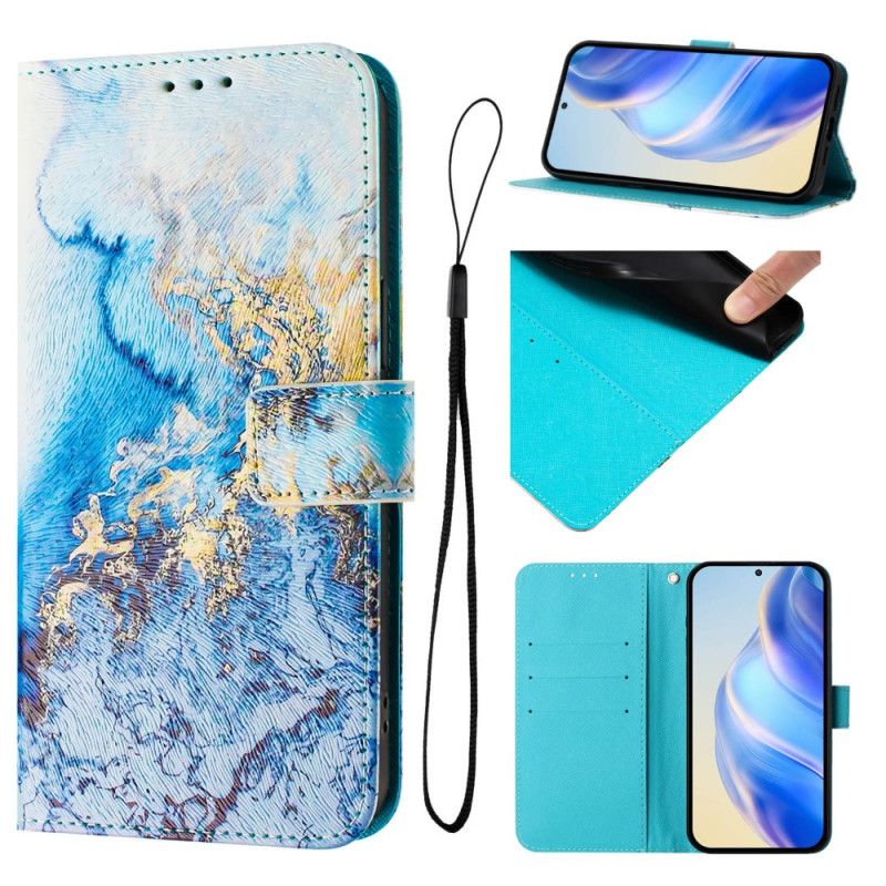 Flip Cover Xiaomi Redmi Note 14 Pro Plus 5g Oceanmarmormønster