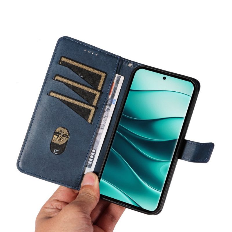 Flip Cover Xiaomi Redmi Note 14 Pro Plus 5g Tofarvet Stribet Strap-on