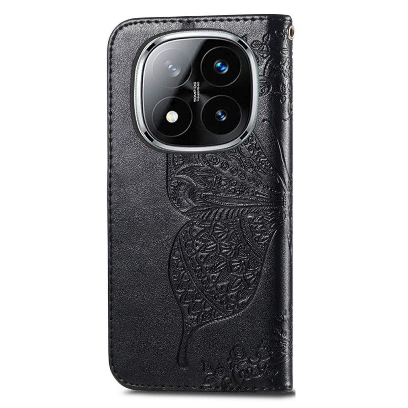Læder Cover Xiaomi Redmi Note 14 Pro Plus 5g Barok Sommerfugl