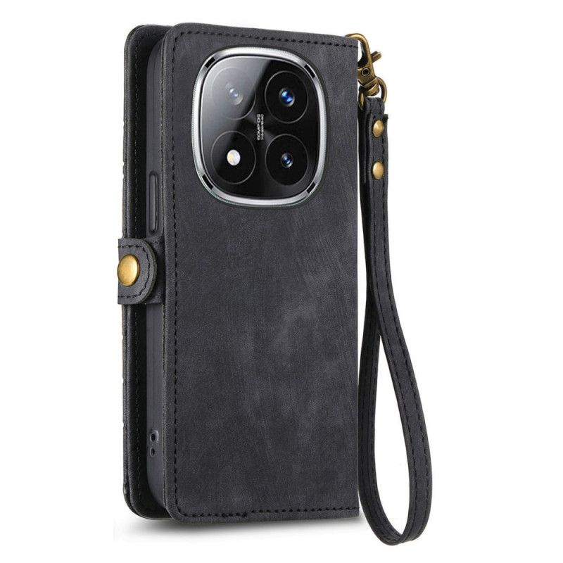 Læder Cover Xiaomi Redmi Note 14 Pro Plus 5g Pung Med Geometriske Linjer