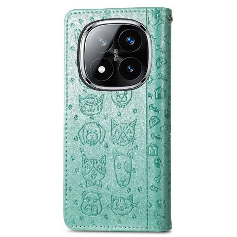 Læder Cover Xiaomi Redmi Note 14 Pro Plus 5g Telefon Etui Animerede Dyr