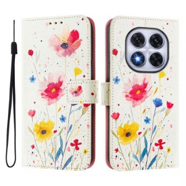 Læder Cover Xiaomi Redmi Note 14 Pro Plus 5g Telefon Etui Floramønster