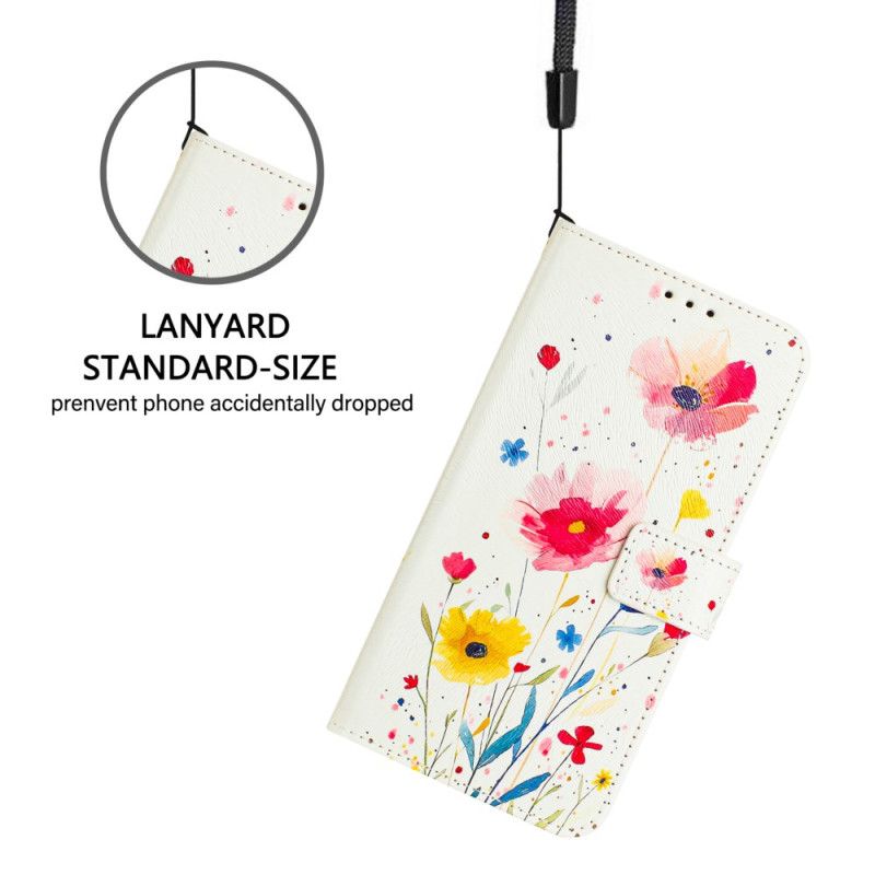 Læder Cover Xiaomi Redmi Note 14 Pro Plus 5g Telefon Etui Floramønster